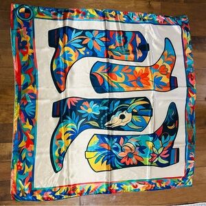 Colorful Floral  Scarf 85cm/85cm